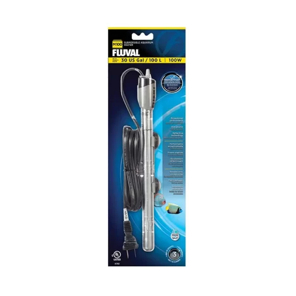 Fluval M100 Submersible Heater, 100W, up to 30 US Gal / 100 L