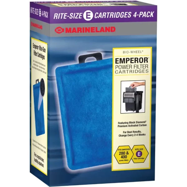 Marineland Emporer® Power Filter Cartridge, Rite-Size Cartridge E, 4ct