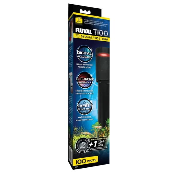 Fluval T100 Fully Electronic Aquarium Heater, 100W, up to 30 US Gal / 100 L