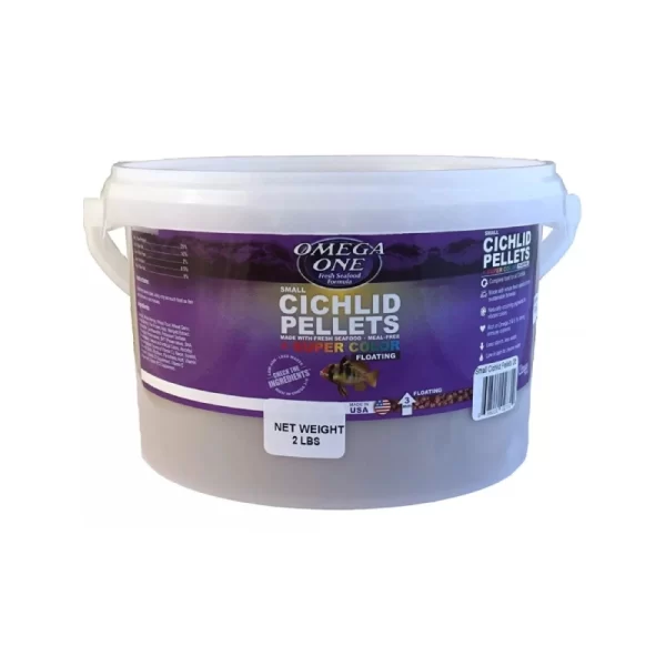 Omega One Small Cichlid Pellets + Super Color (Floating), 2LB